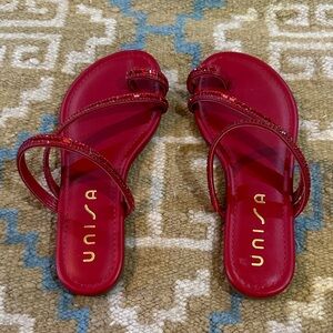 Unisa Strappy Glittery Red Sandals.NWOT